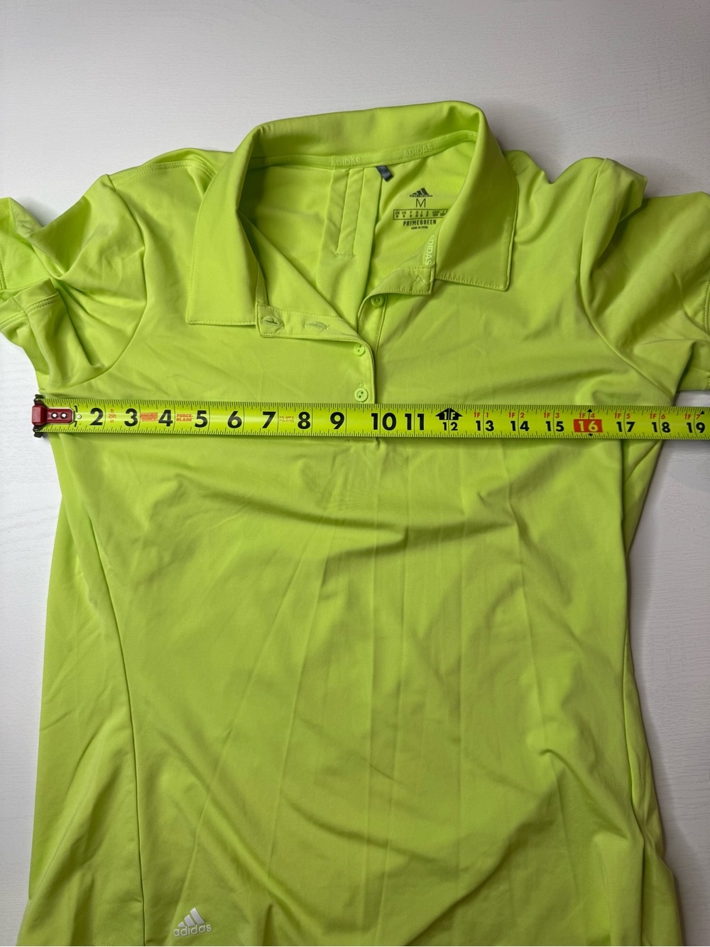 Adidas Neon Lime Green Polo Shirt Women's Size M - Picture 7 of 9